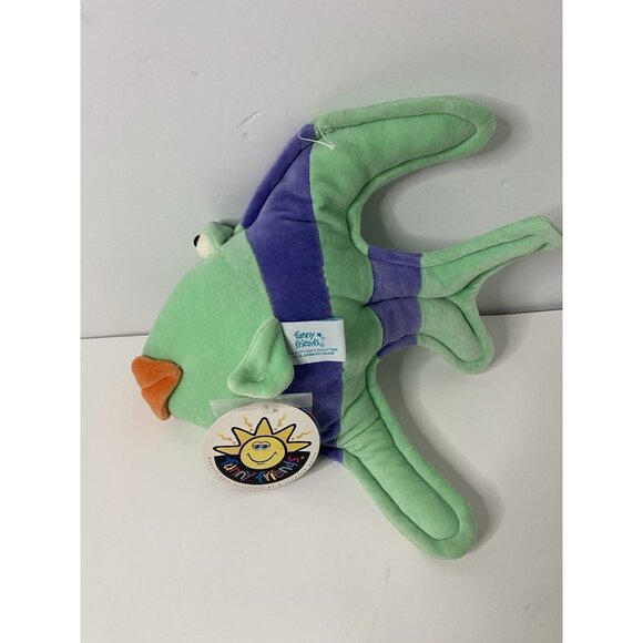 Funny Friends Angel Fish Plush Green   Jennifer Mazur Whimsical Hanging Decor - Picture 1 of 6